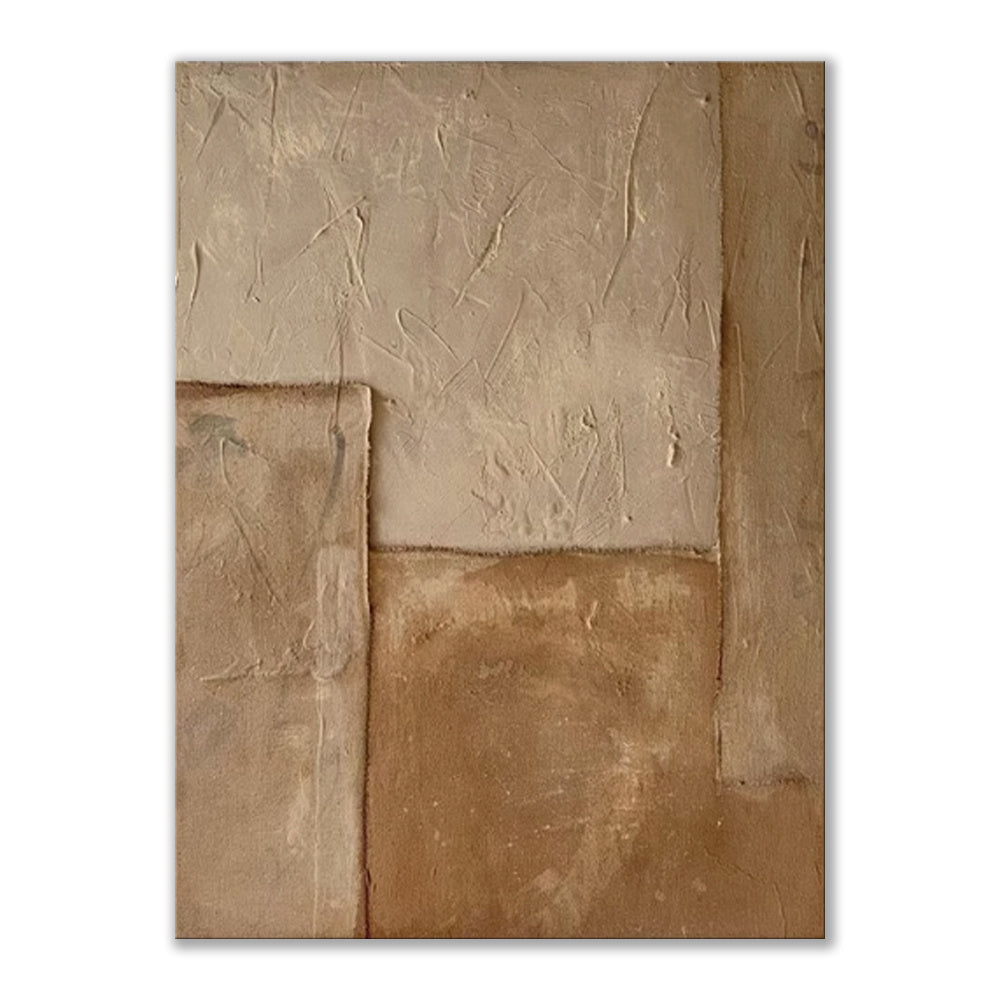 Large Abstract Handmade Painting Brown Texture Medieval Style Abstract Wall Art Wabi-sabi Modern Home Living Room Decor
