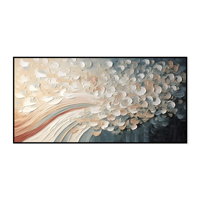 Hand-Painted Modern Home Decor Wall Art Picture White Cherry Blossom Tree Thick Palette Knife Oil Painting On Canvas Decoration
